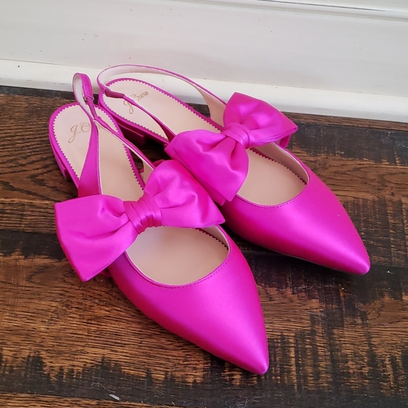J. Crew Shoes - J Crew Satin Bow Harlech Slingback AE912